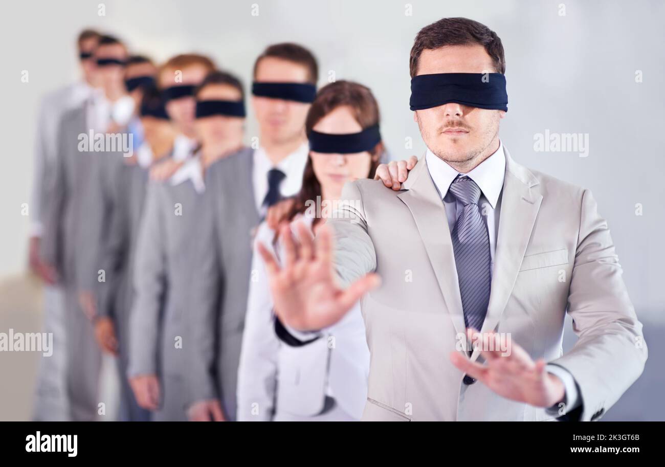 Portrait Blindfolded Man Stretching His Arms Out Walking Through Many  Question Marks Isolated On Gray Wall Background Stock Photo, Picture and  Royalty Free Image. Image 64446917.