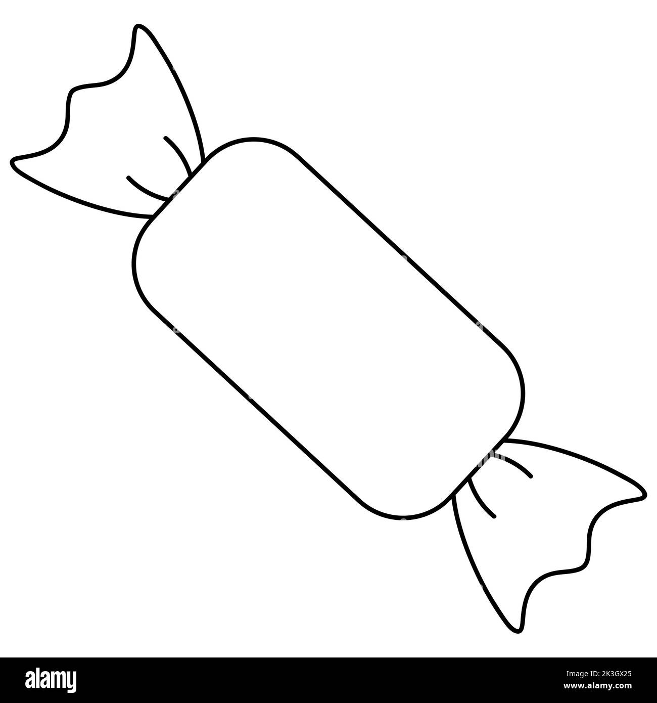wrapped candy clipart black and white