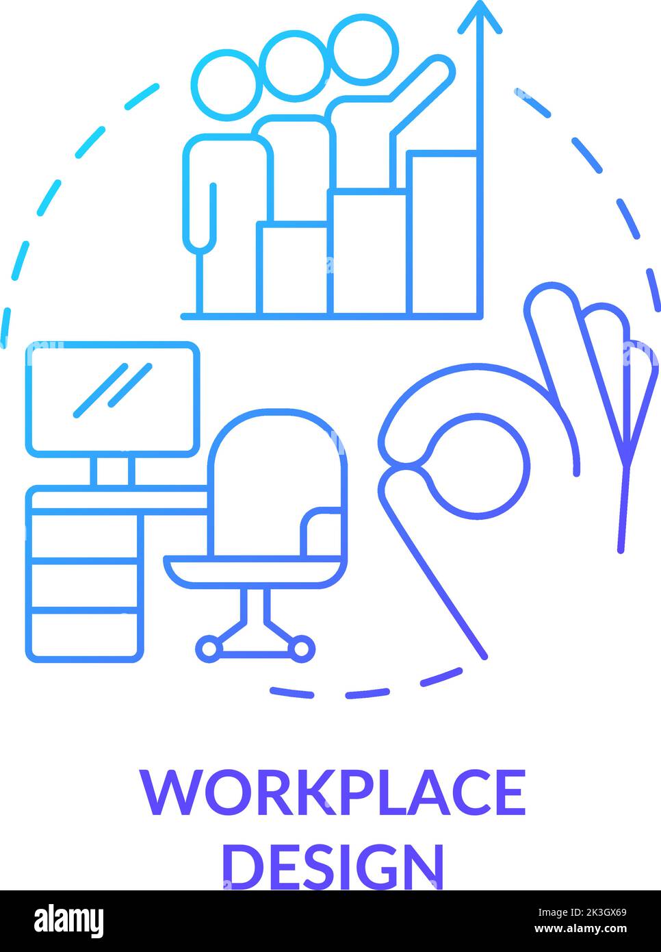 Workplace design blue gradient concept icon Stock Vector Image & Art ...