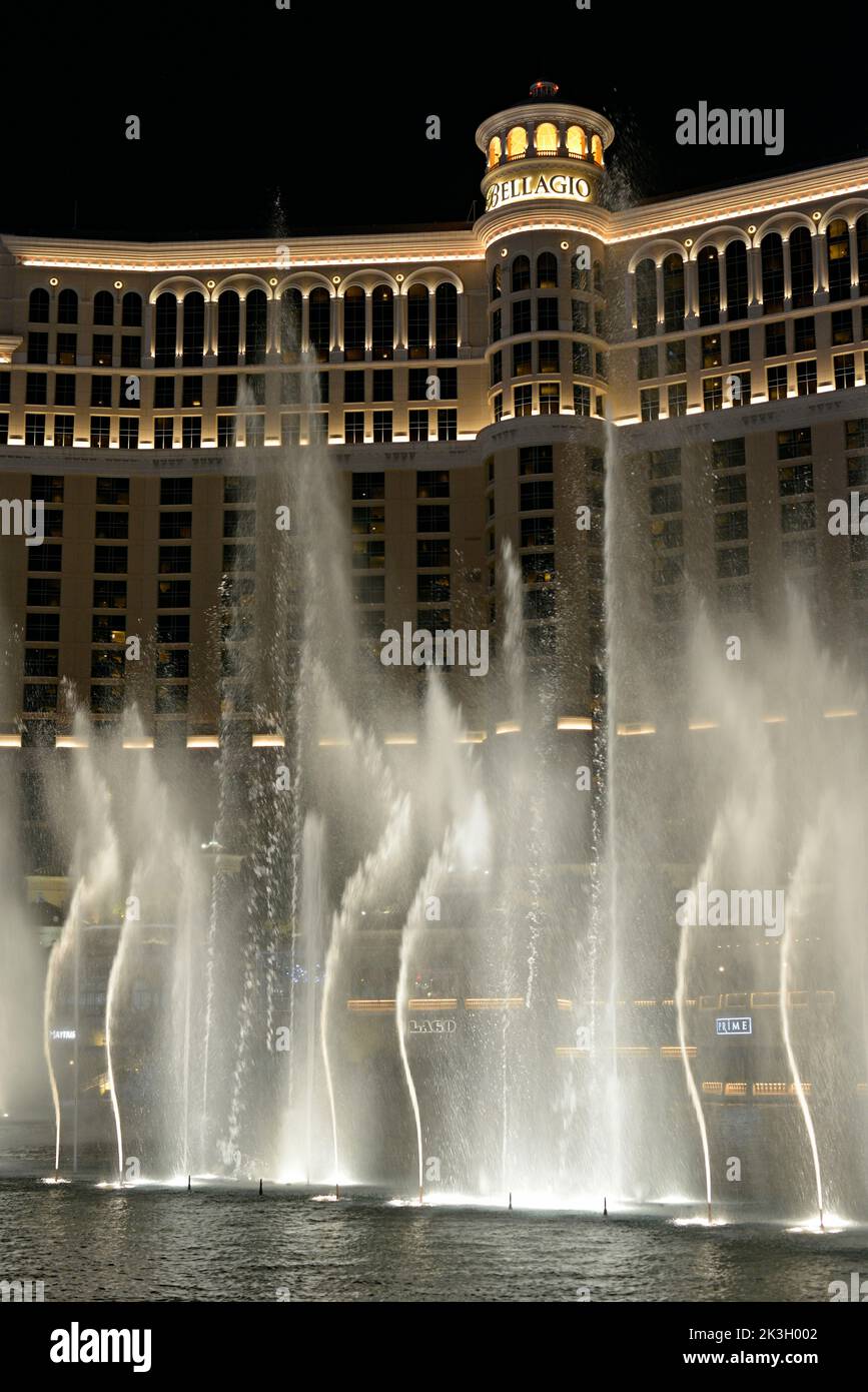 Fountains of the Bellagio hotel located on the Las Vegas Strip,Nevada