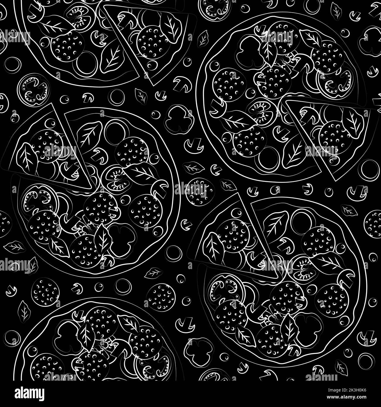 Trendy vector pizza pattern for pizzeria Stock Vector Image & Art Alamy