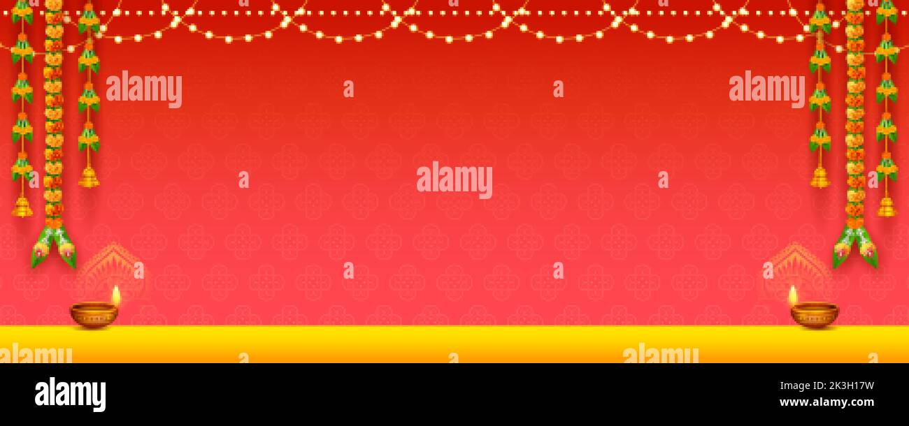 Flower garland decoration toran for Happy Diwali, Dussehra Indian