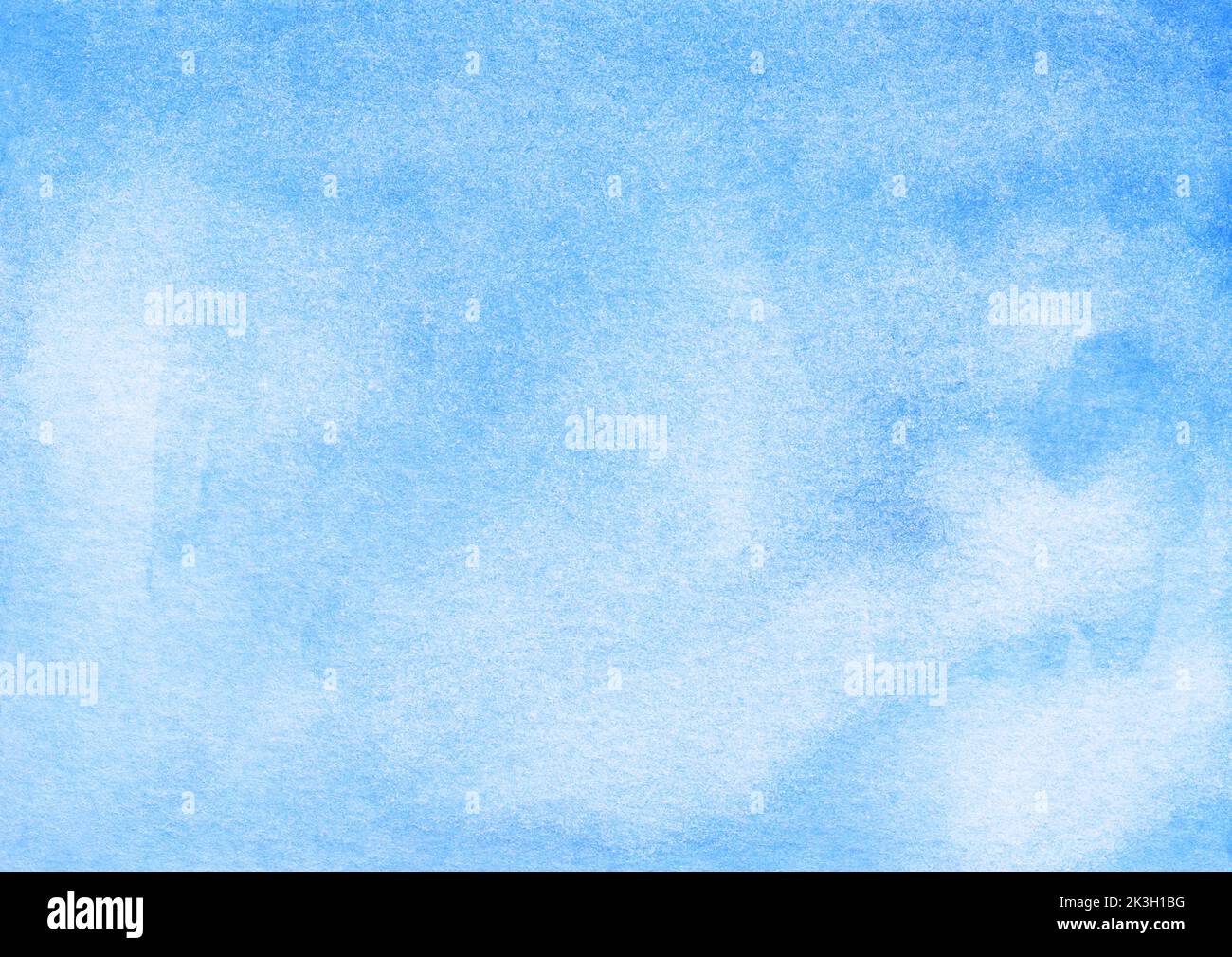 Watercolor light blue ombre background hand painted. Aquarelle sky blue