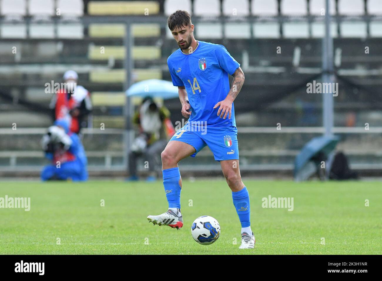 Castel Di Sangro, Abruzzo. 26th Sep, 2022. Mattia Viti of Italy during the Friendly U21 match Castel Di Sangro, Abruzzo. 26th Sep, 2022. Mattia Viti of Italy during the Friendly U21 match
