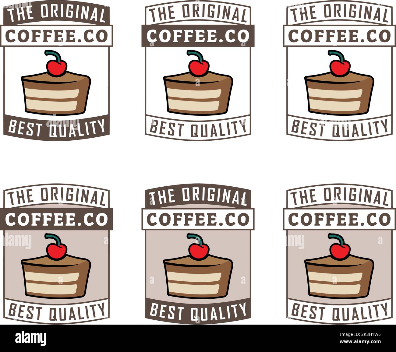 Cake and Cherry Icon with Text isolated on a White Background Stock Vector