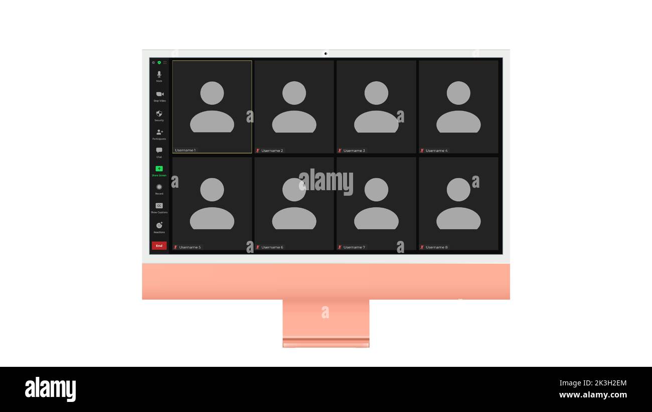 Video chat user interface, video calls window overlay Stock Vector