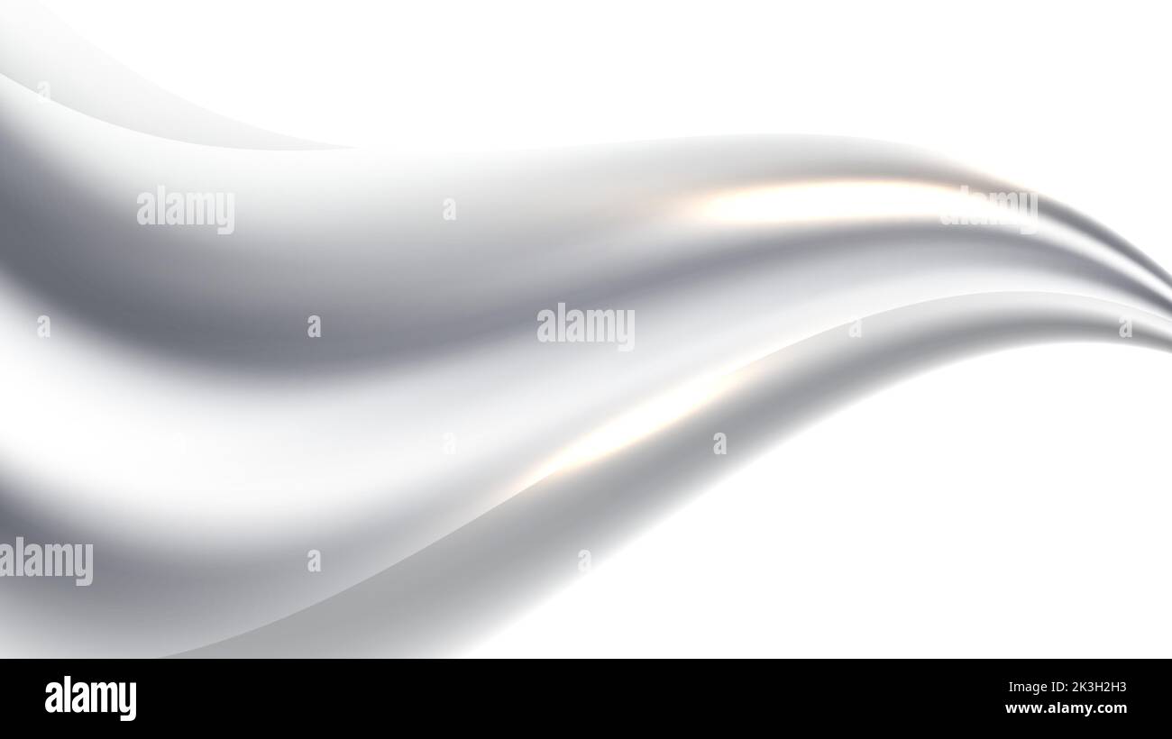 Abstract white and gray wave shape design on clean background. You can ...