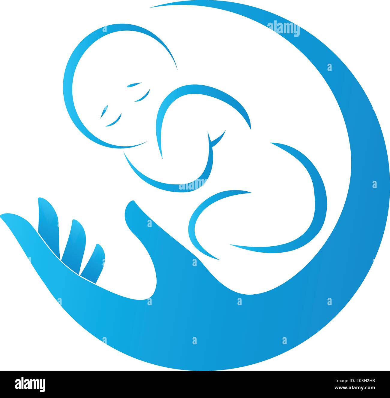 Hand and toddler, child, baby , heart, midwife logo Stock Vector Image