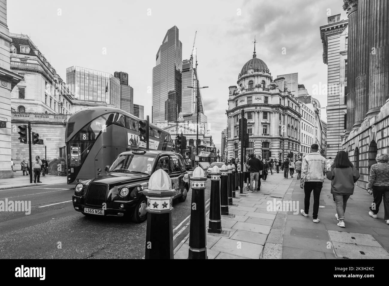 London Bank of England and Royal Exchange Stock Photo