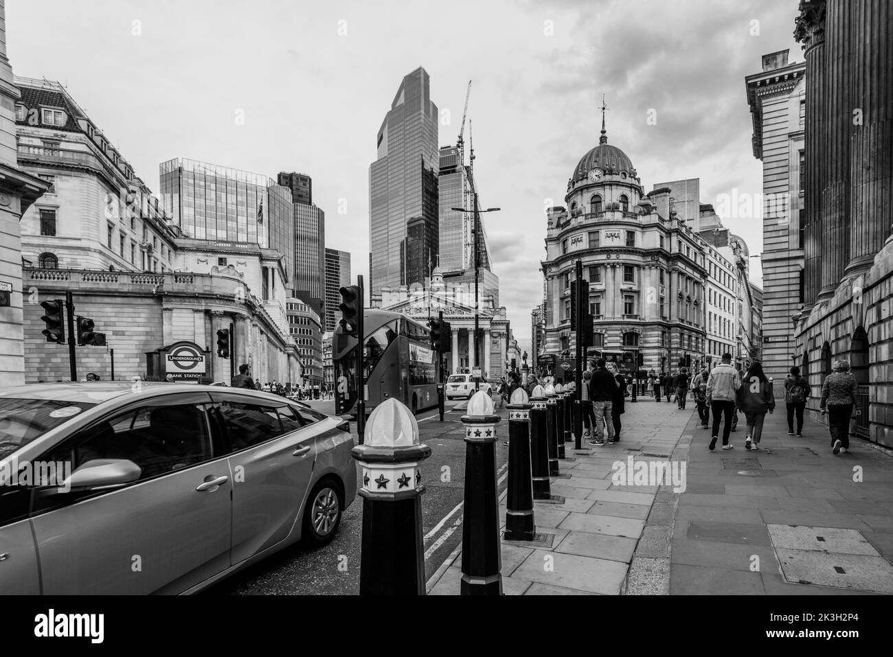 London Bank of England and Royal Exchange Stock Photo