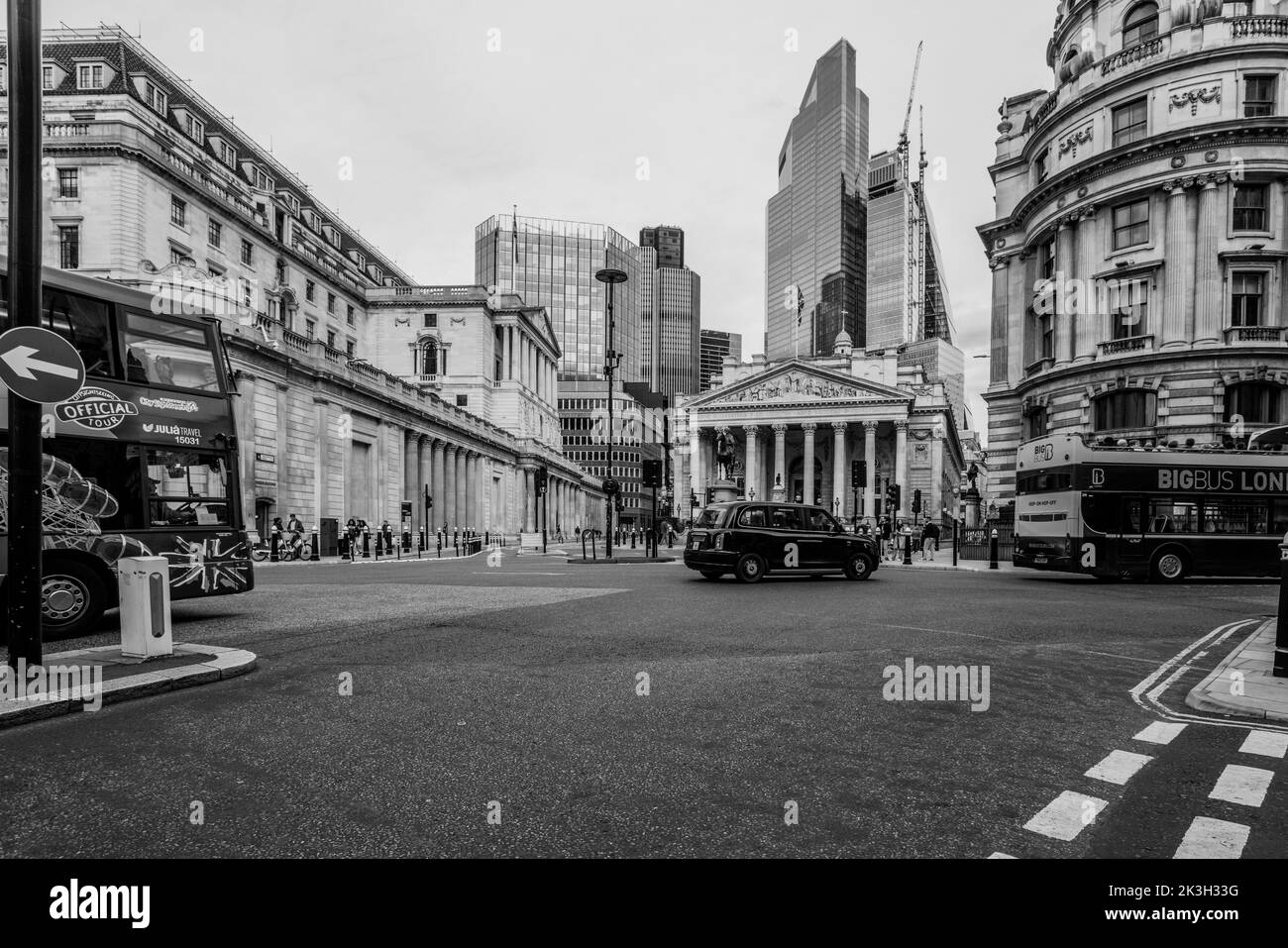 London Bank of England and Royal Exchange Stock Photo