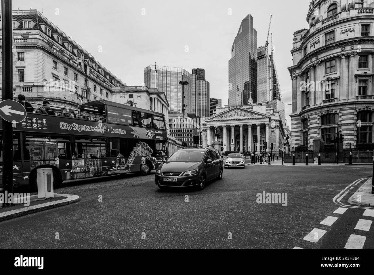 London Bank of England and Royal Exchange Stock Photo