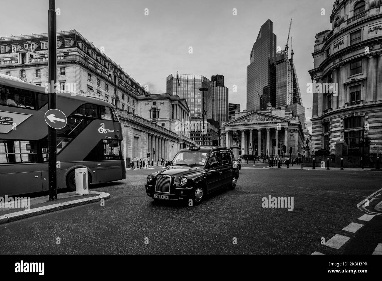 London Bank of England and Royal Exchange Stock Photo