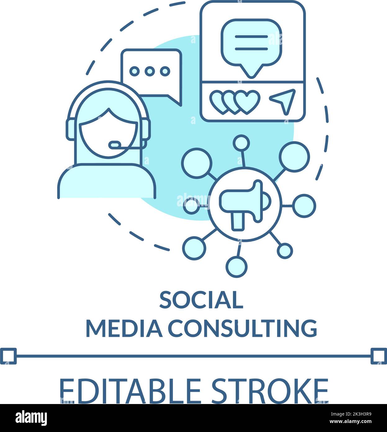Social media consulting turquoise concept icon Stock Vector Image & Art ...