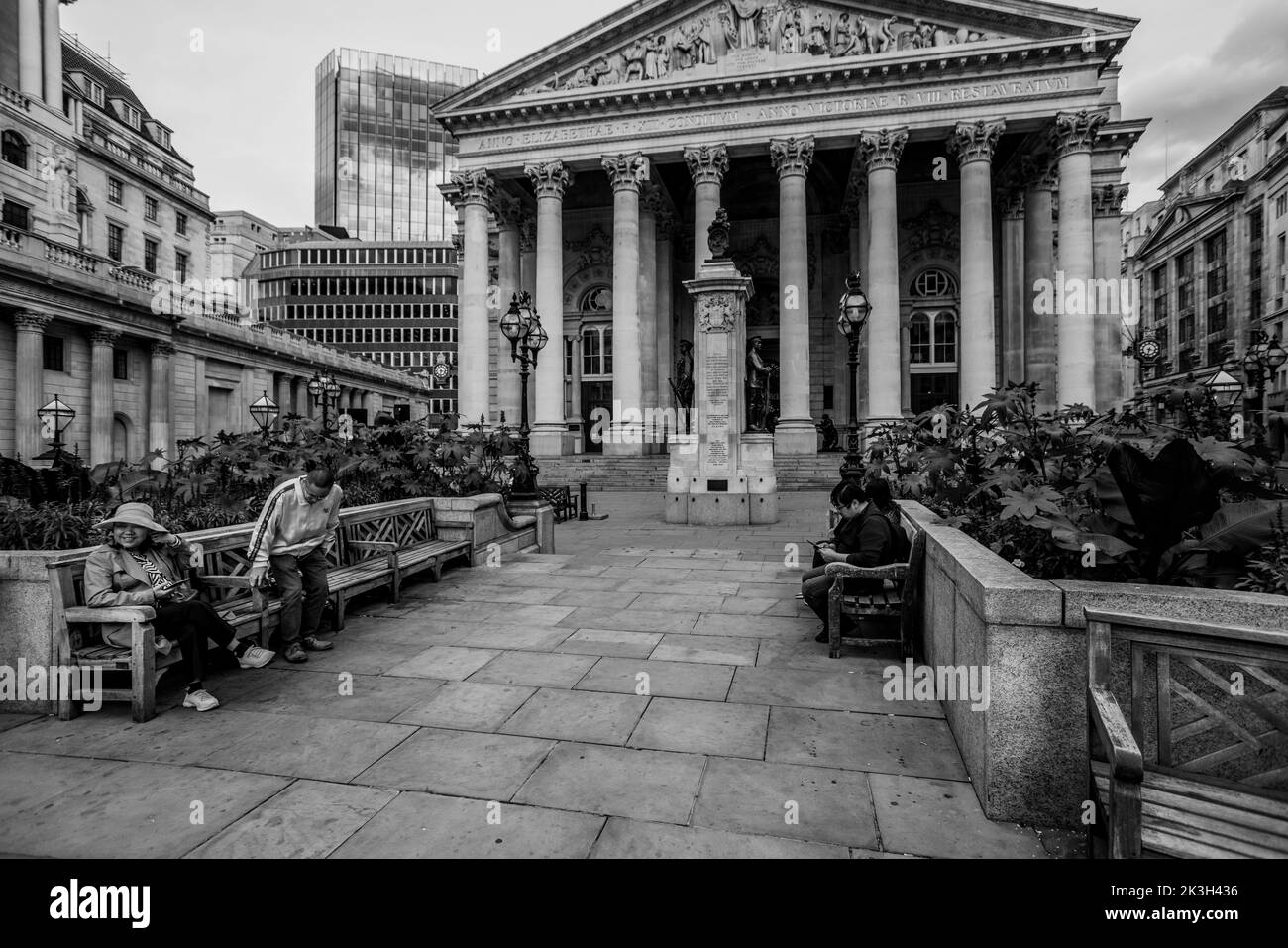 London Bank of England and Royal Exchange Stock Photo