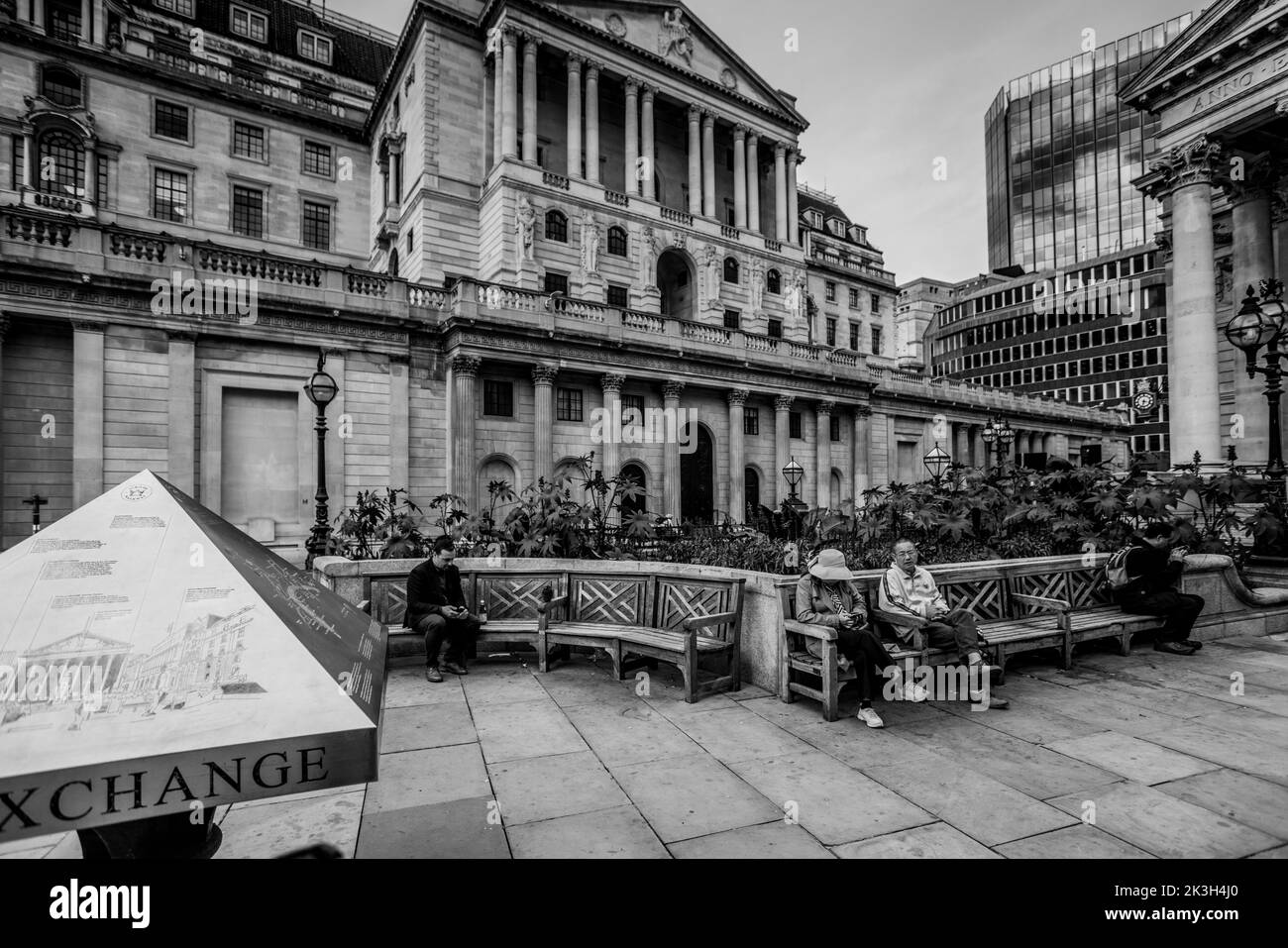 London Bank of England and Royal Exchange Stock Photo