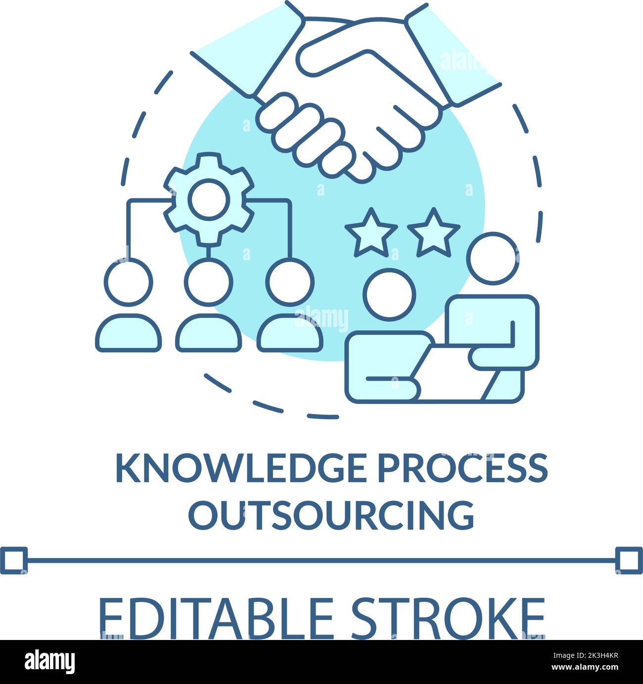 Knowledge process outsourcing turquoise concept icon Stock Vector Image ...