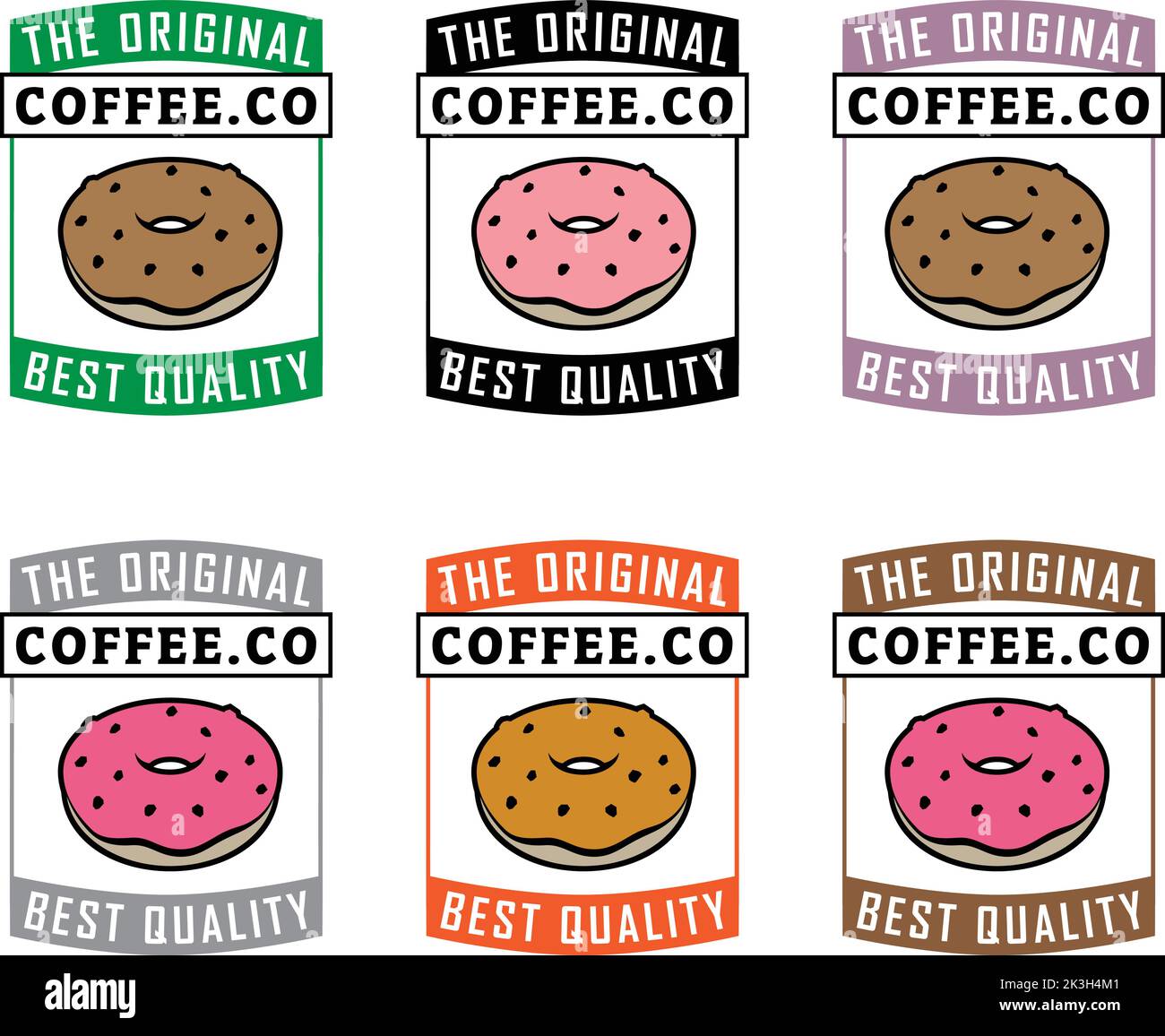 Doughnut or Donut Icon with Text isolated on a White Background Stock ...