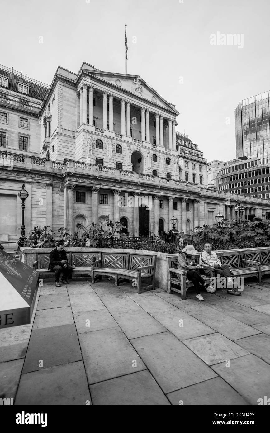 London Bank of England and Royal Exchange Stock Photo