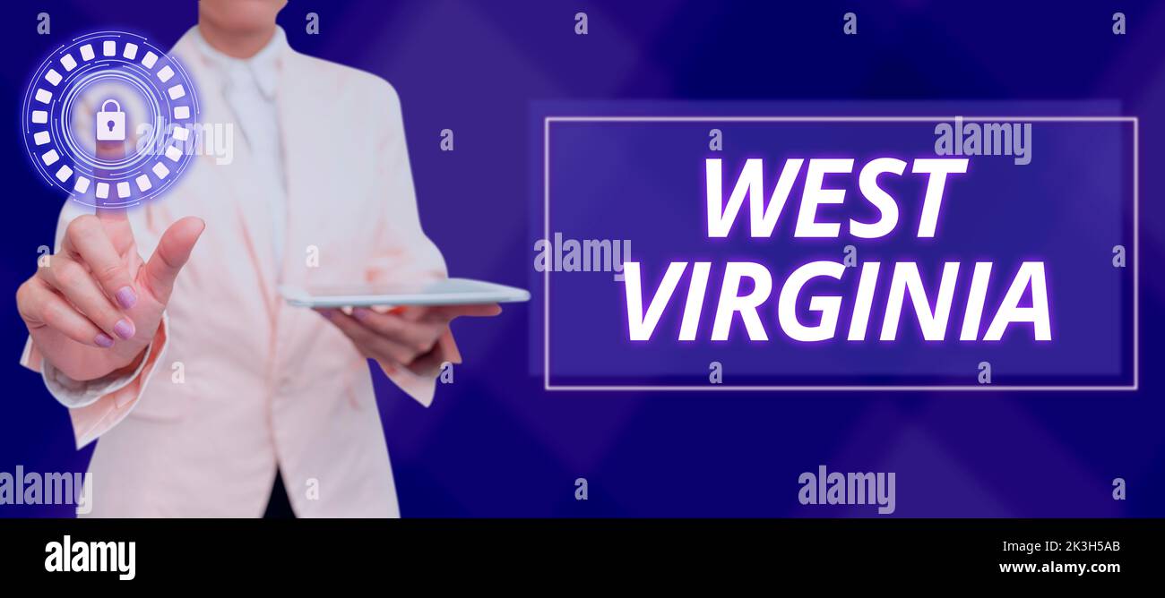 Writing displaying text West Virginia. Word Written on United States of