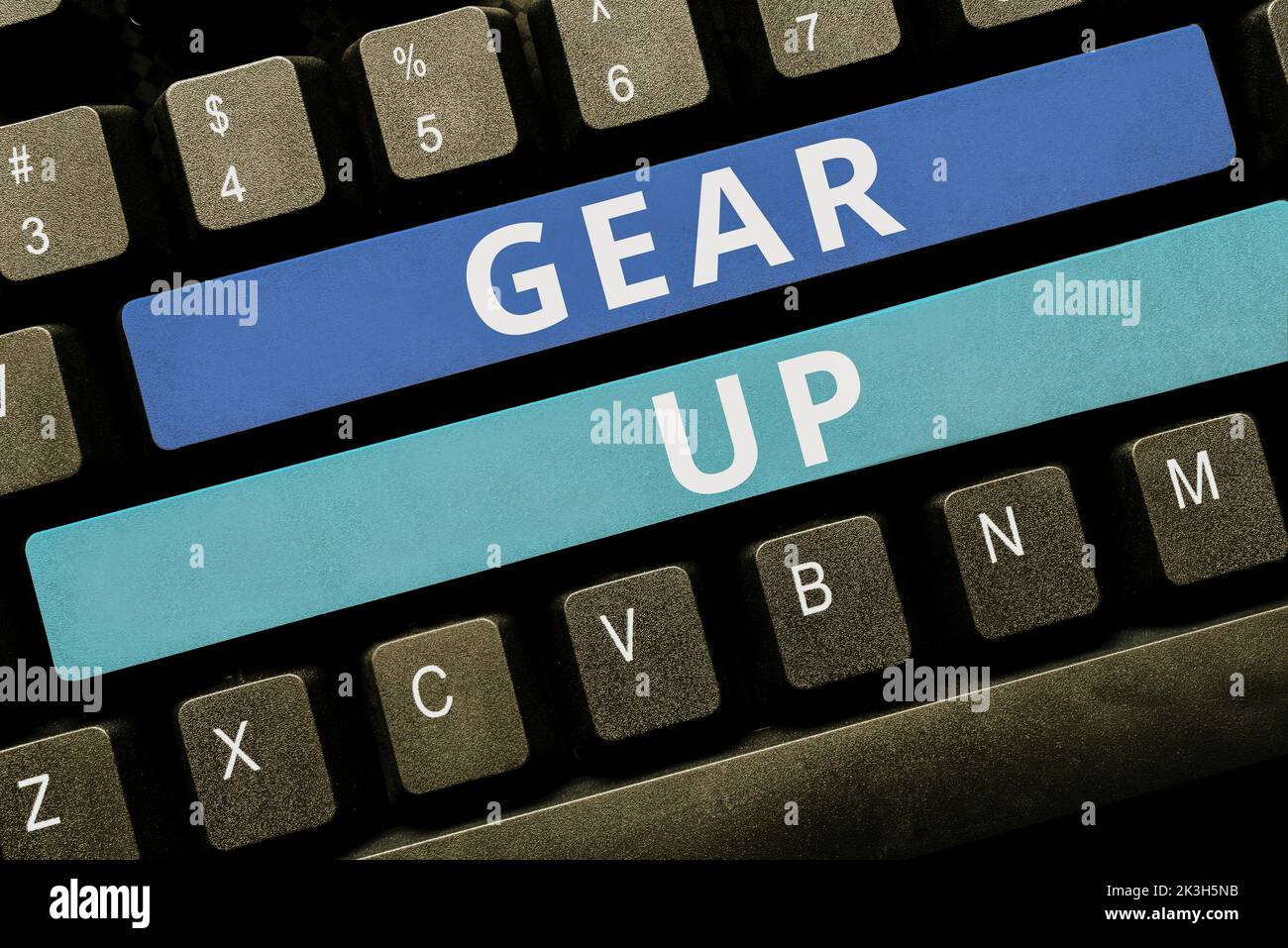 Hand writing sign Gear Up. Internet Concept Asking someone to put his ...