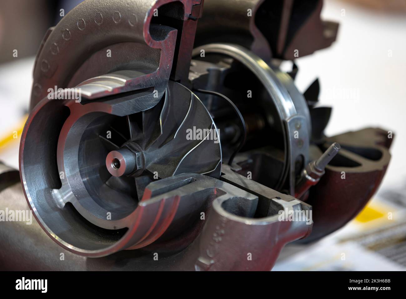 Truck turbo compressor cut. Inside of a car part Stock Photo Alamy