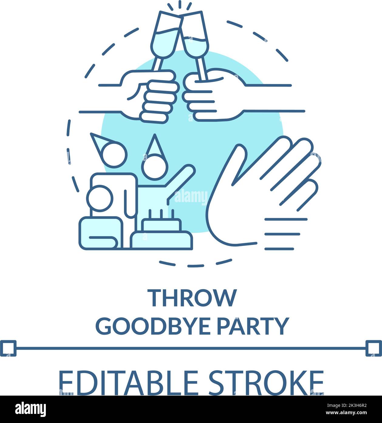 Throw adieu party turquoise concept icon Stock Vector Image & Art Alamy