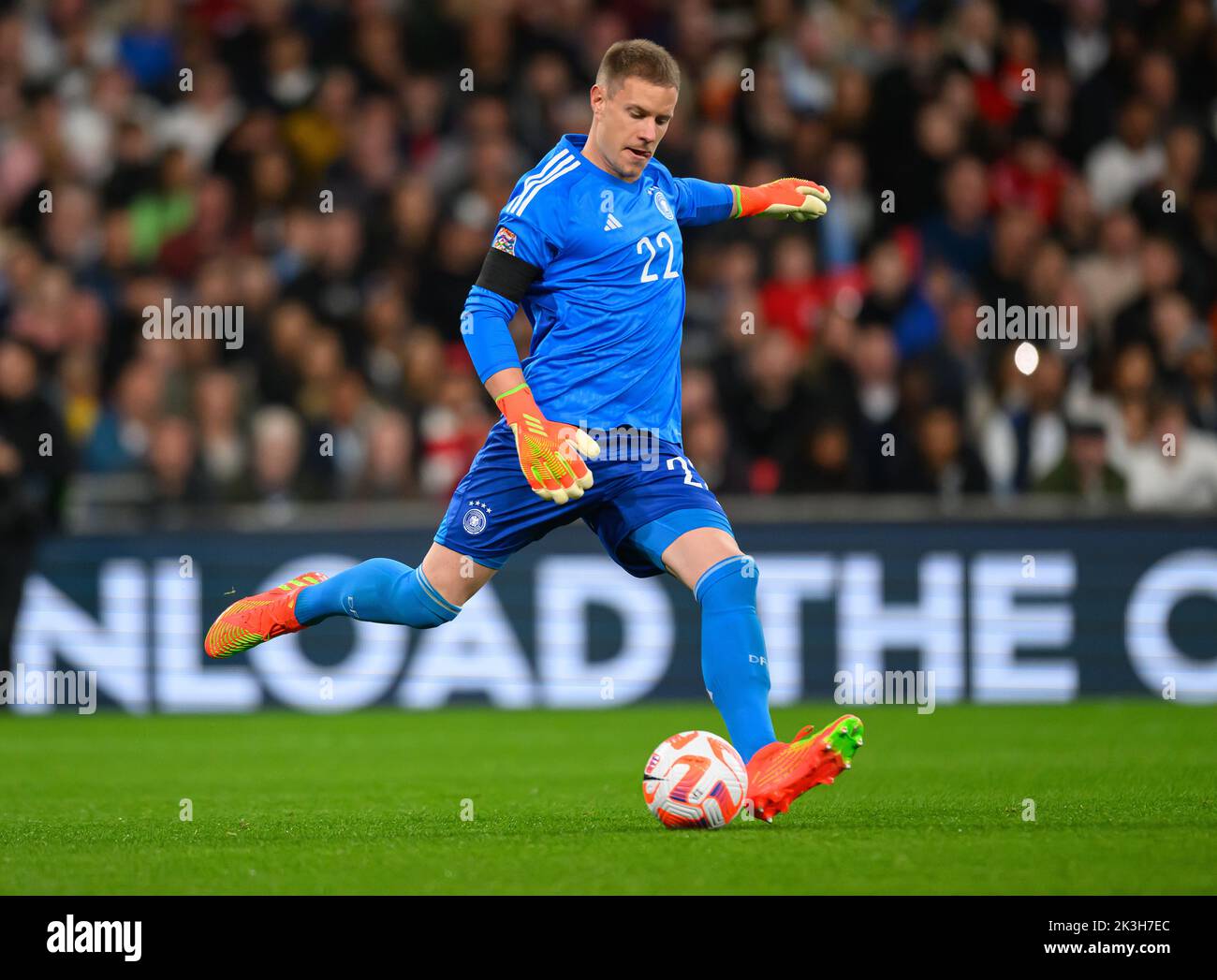 London, UK. 26 Sep 2022 - England v Germany - UEFA Nations League - League A - Group 3 - Wembley Stadium  Germany's Marc-André ter Stegen during the UEFA Nations League match against England. Picture : Mark Pain / Alamy Live News Stock Photo