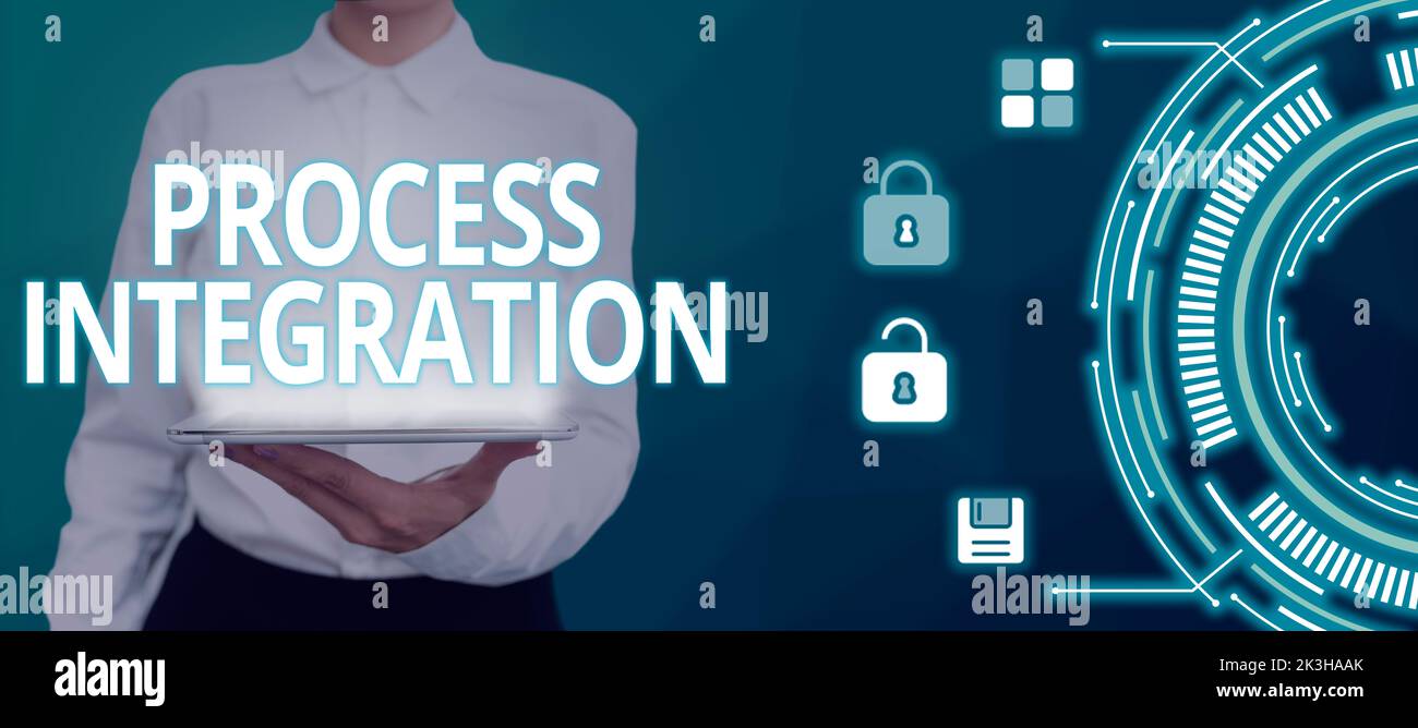Sign displaying Process Integration, Conceptual photo Connectivity of ...