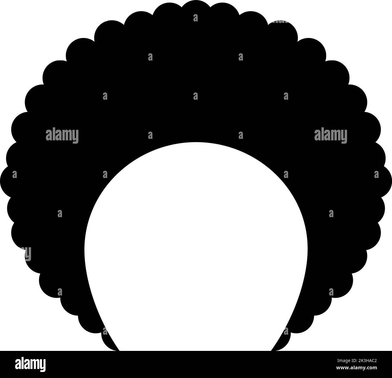 Afro hair icon on white background. Curly head sign. Afro hair symbol