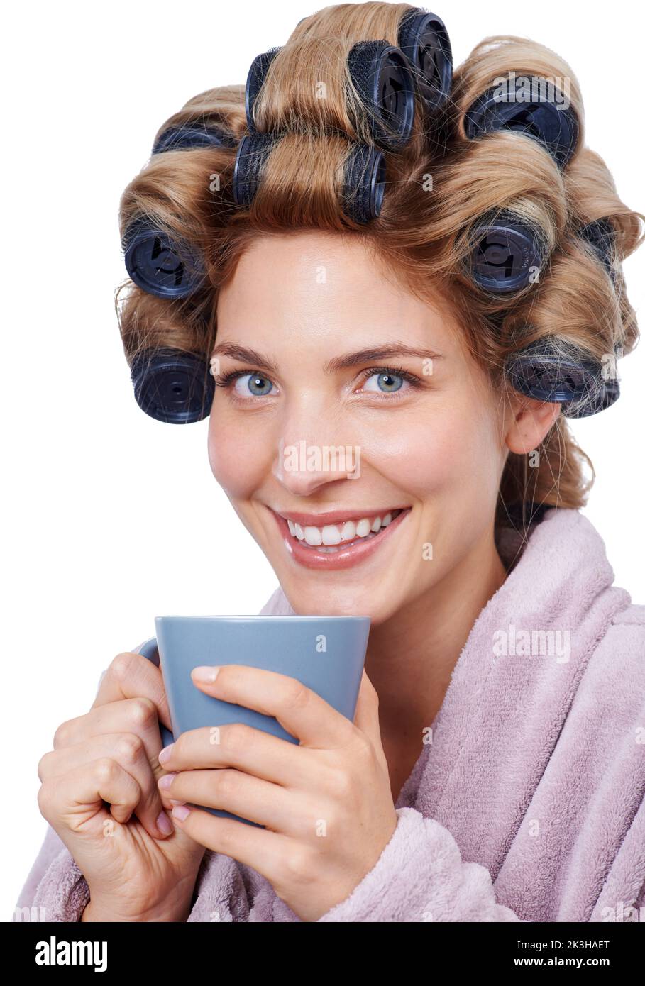 Everyone one needs help in the morning. Studio shot of a woman with