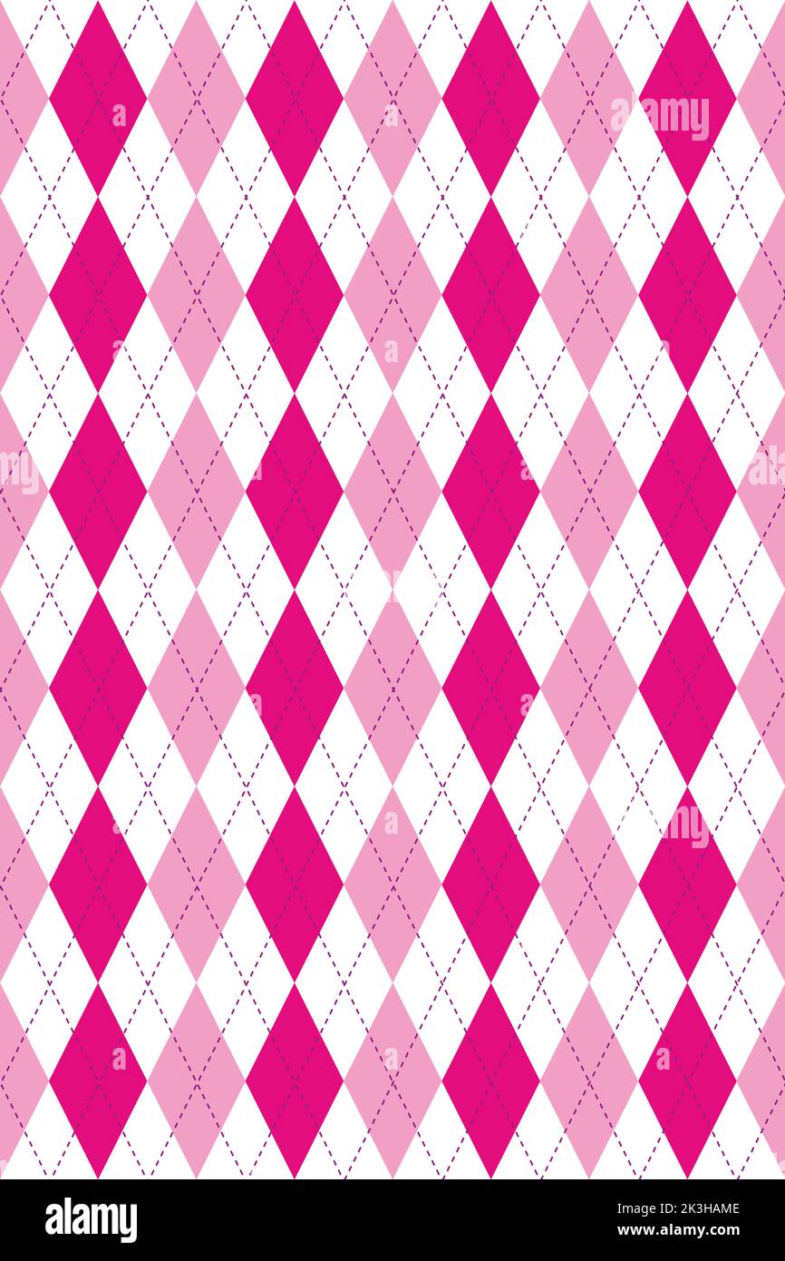 Light and dark pink argyle pattern for textile design in editable vectors - useful for designers Stock Photo