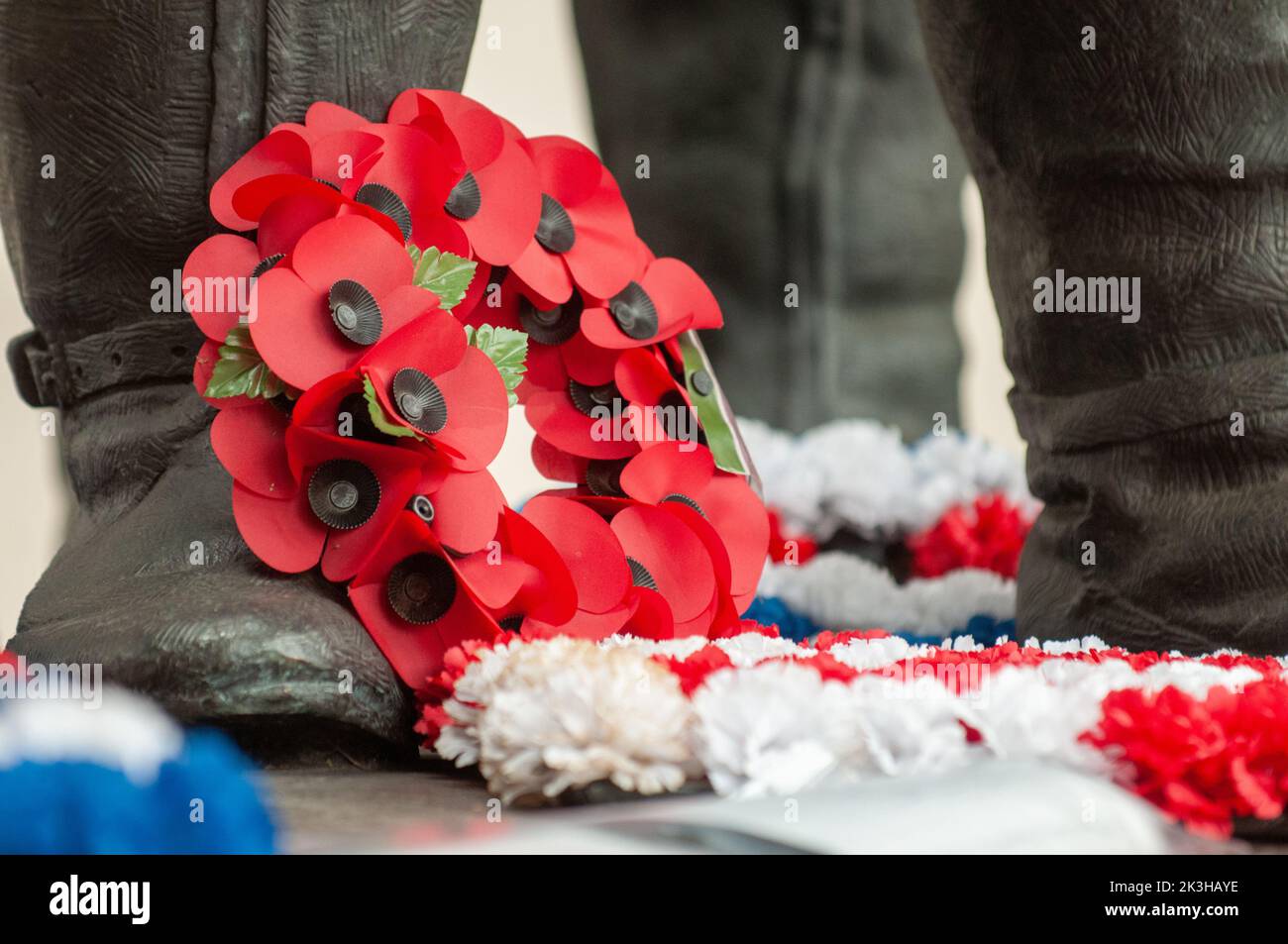 Poppies on Remembrance Day in England Stock Photo