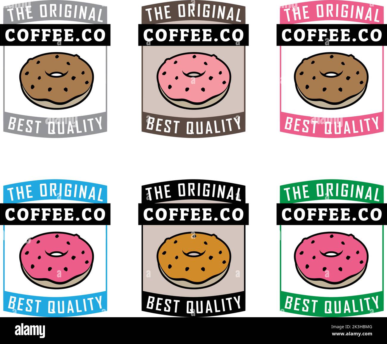 Doughnut or Donut Icon with Text isolated on a White Background Stock Vector