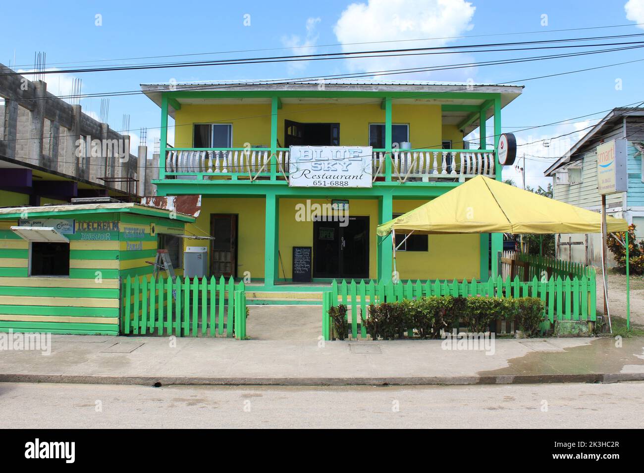 PUNTA GORDA, BELIZE MARCH 21, 2016 Blue Sky restaurant on Main Street