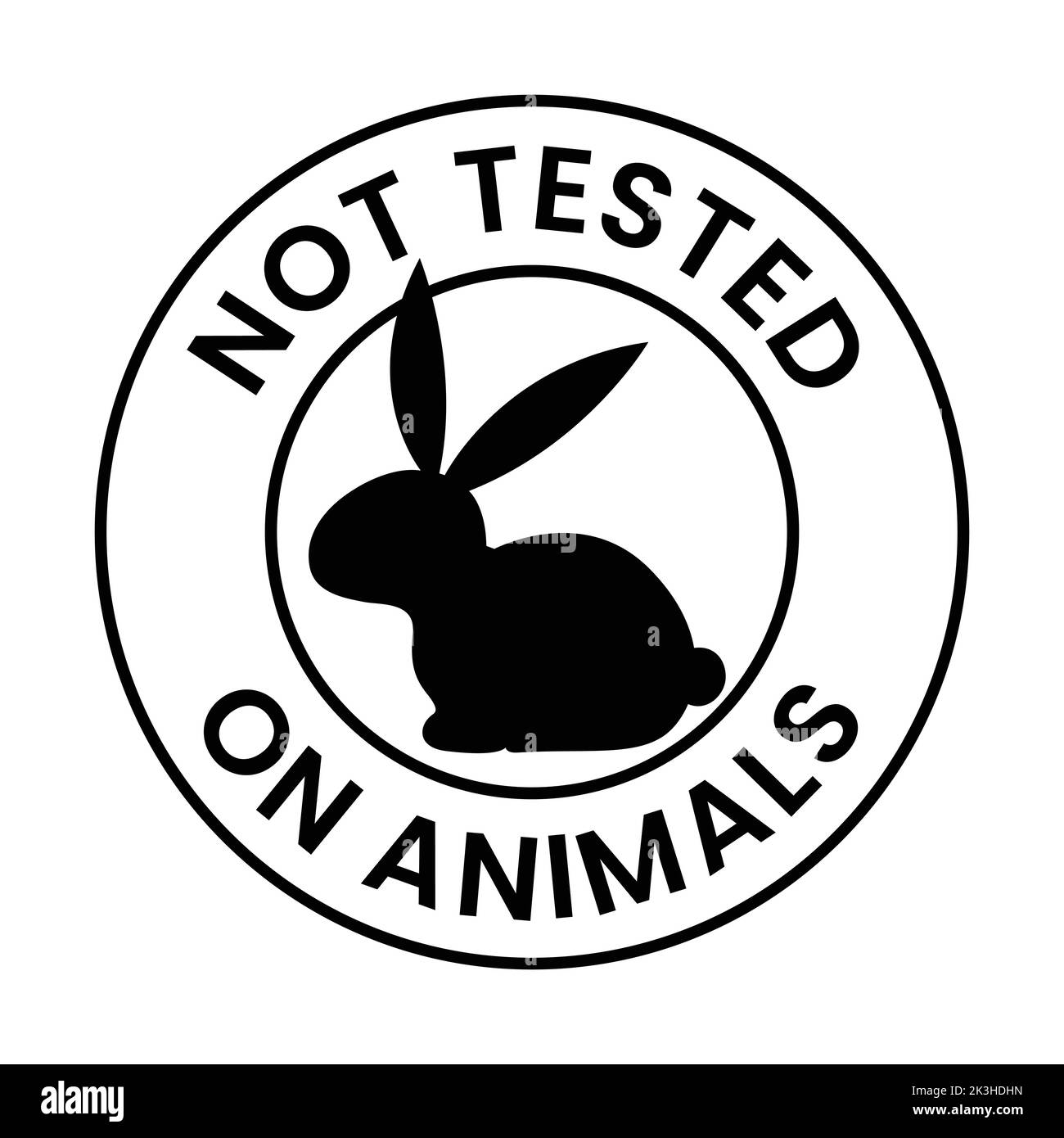 Not Tested on Animals Illustration isolated on a White Background Stock