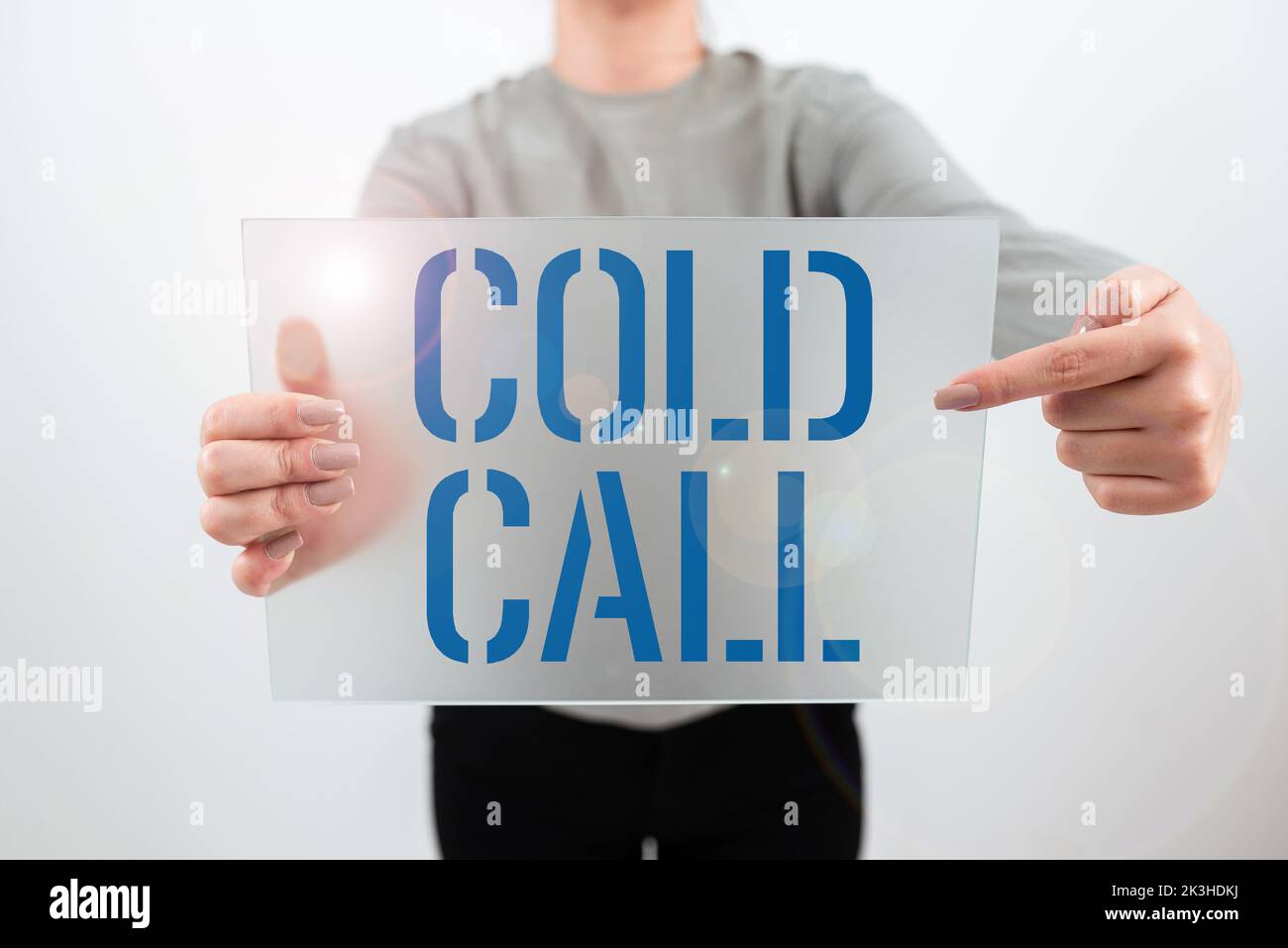 Inspiration showing sign Cold Call. Business showcase Unsolicited call made by someone trying to sell goods or services Stock Photo