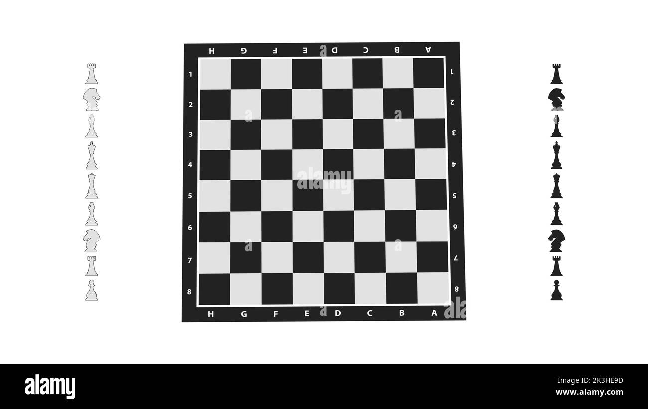 wooden chess board isolated on white background, vector illustration Stock Vector