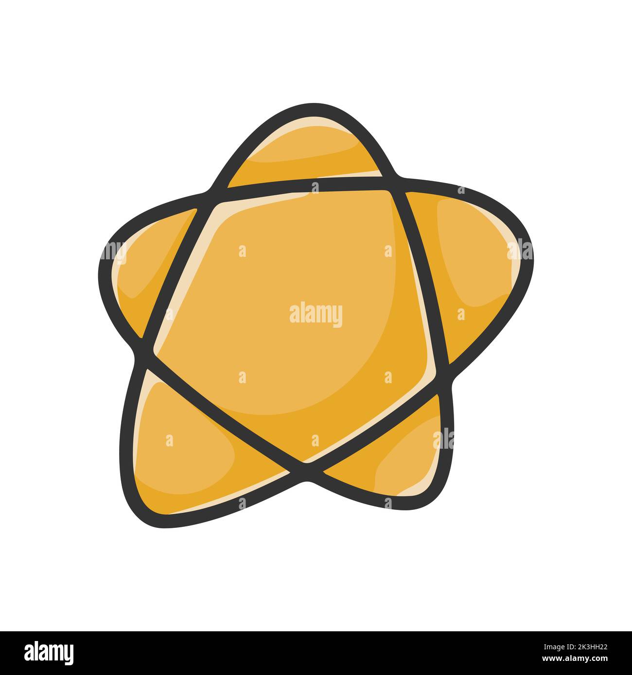 Star cartoon clipart. Single cute yellow asterisk isolated vector illustration Stock Vector