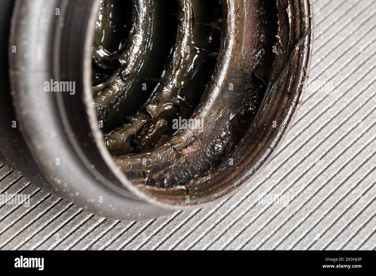 Old CV joint boot providing protection and dirt ingress into the