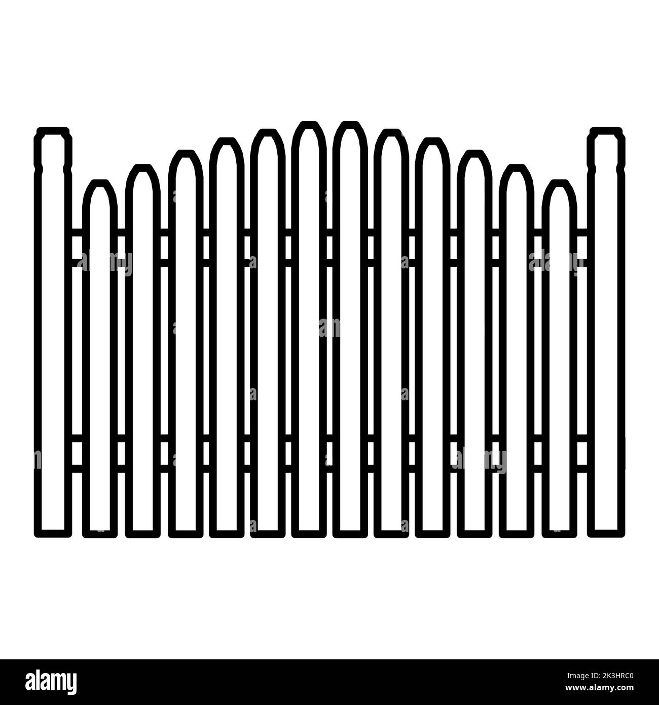 Icon fence vector illustration line and outline wooden design symbol