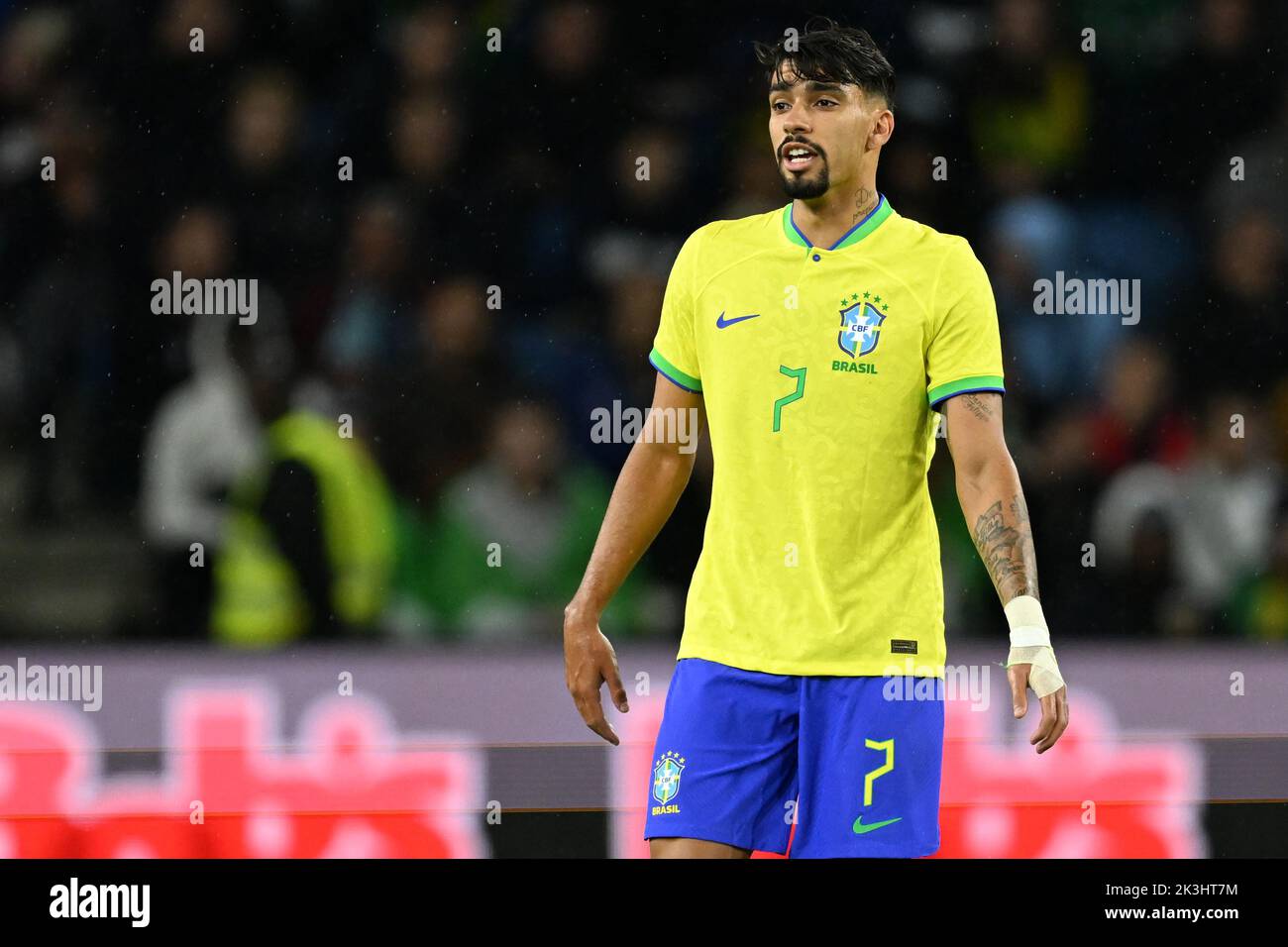 LE HAVRE - Lucas Paqueta of Brasil during the International Friendly Match between Brazil and Ghana at Stade Oceane on September 23, 2022 in Le Havre, France. ANP | Dutch Height | Gerrit van Keulen Stock Photo