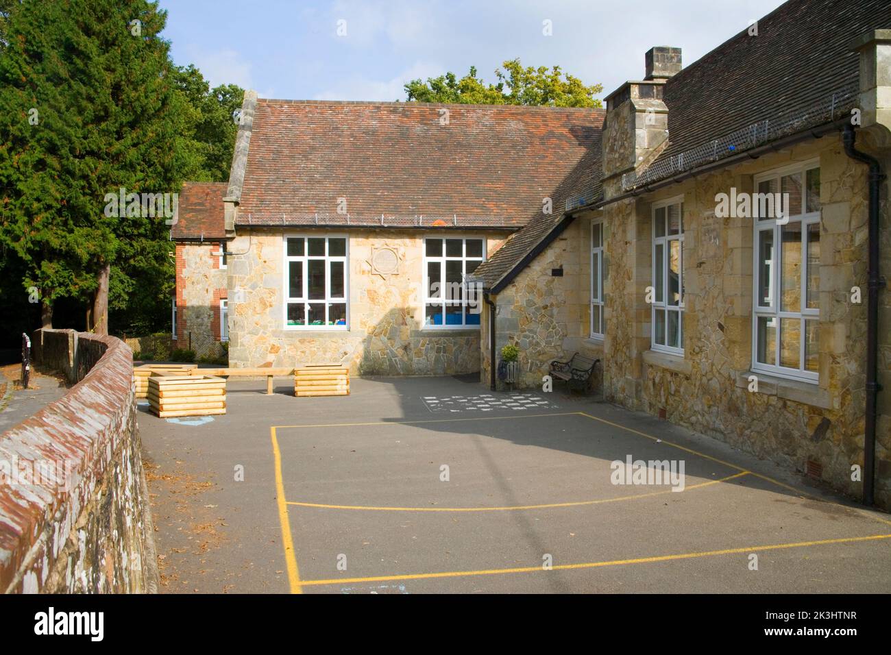 school yard at danehill village infants school in east sussex Stock Photo