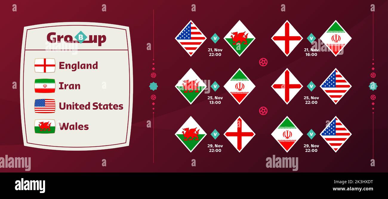 Group B national team Schedule matches in the final stage at the 2022