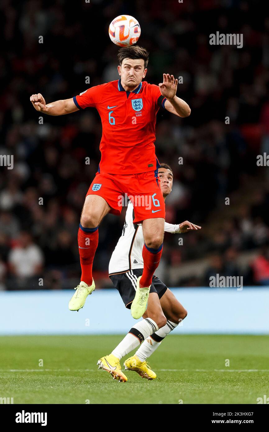 London, UK. 26th Sep, 2022. Harry Maguire of England during the UEFA Nations League Group C match between England and Germany at Wembley Stadium on September 26th 2022 in London, England. (Photo by Daniel Chesterton/phcimages.com) Credit: PHC Images/Alamy Live News Stock Photo