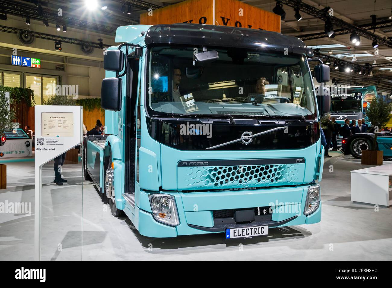 Volvo FE Electric truck presented at the Hannover IAA Transportation Motor Show. Germany - September 20, 2022 Stock Photo