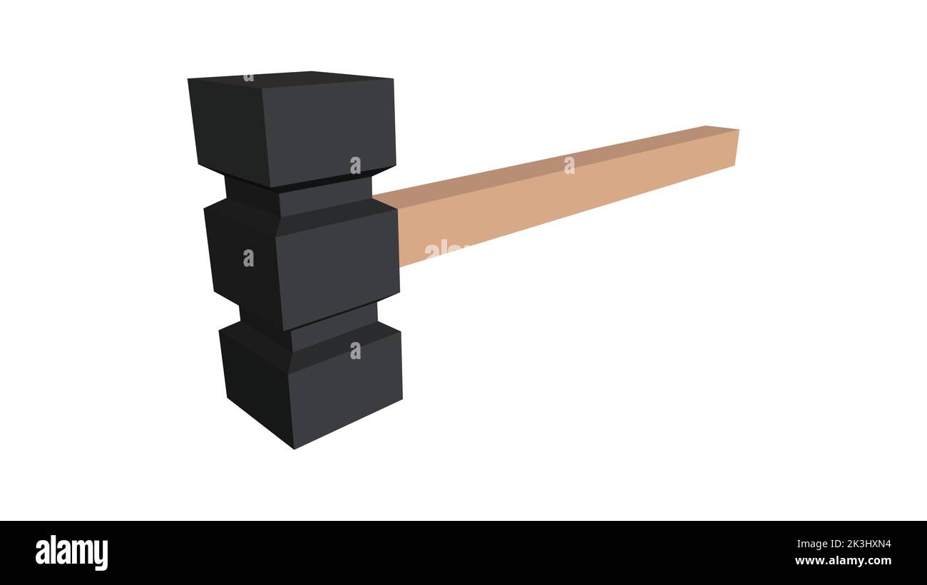 Sledgehammer, hammer, tool, hammer vector, Sledgehammer isolated on white background Stock Vector
