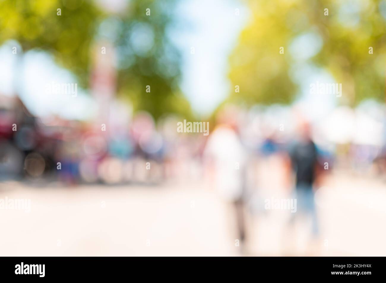 Community and general public concept, blur crowd of people in park, selective focus Stock Photo
