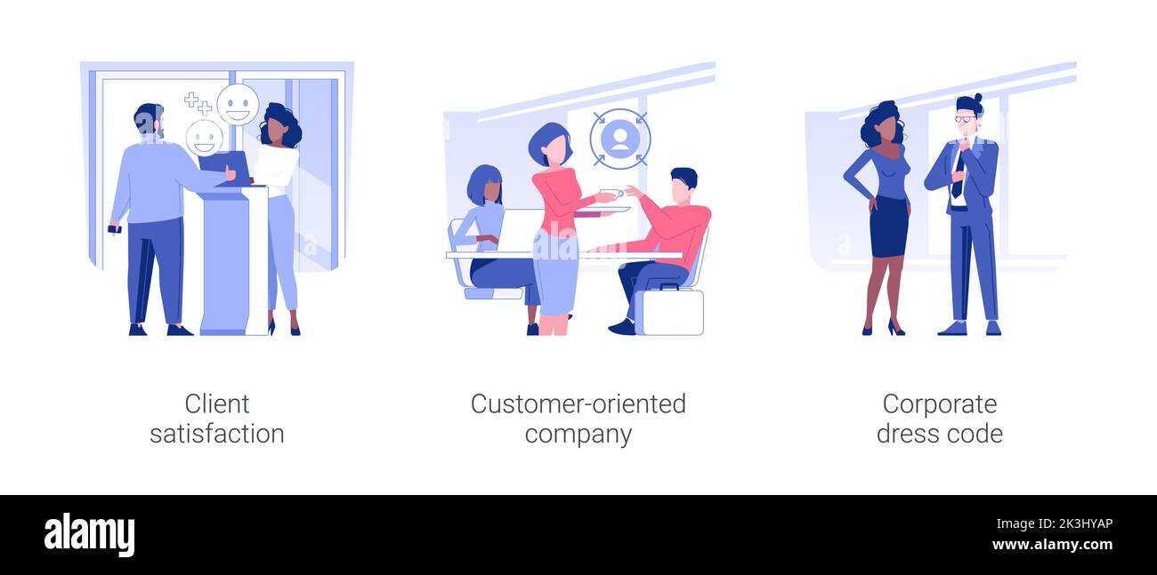 Corporate culture isolated concept vector illustration set. Client