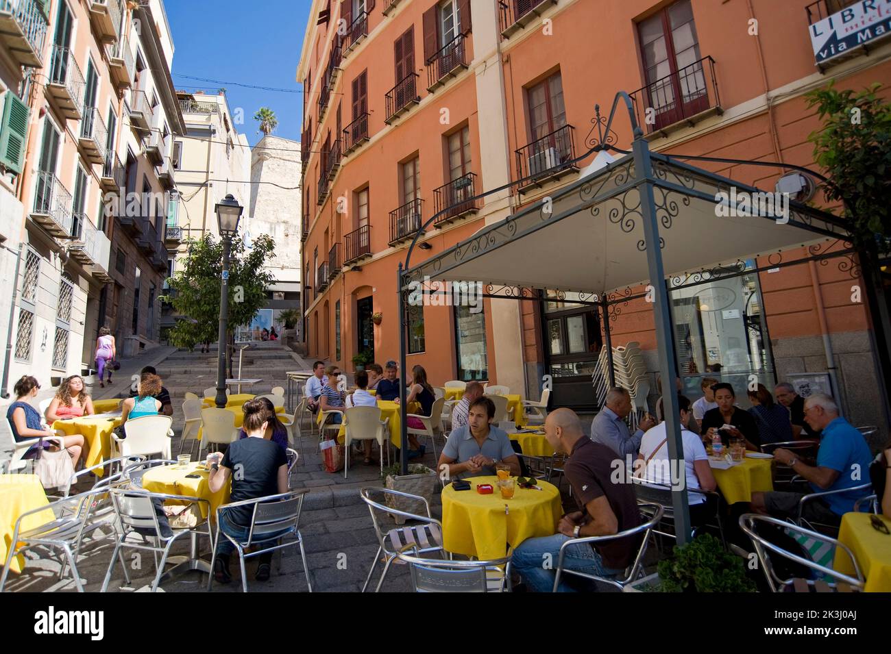 Caff Tiffany, Marina, Cagliari, Sardinia, Italy, Europe Stock Photo